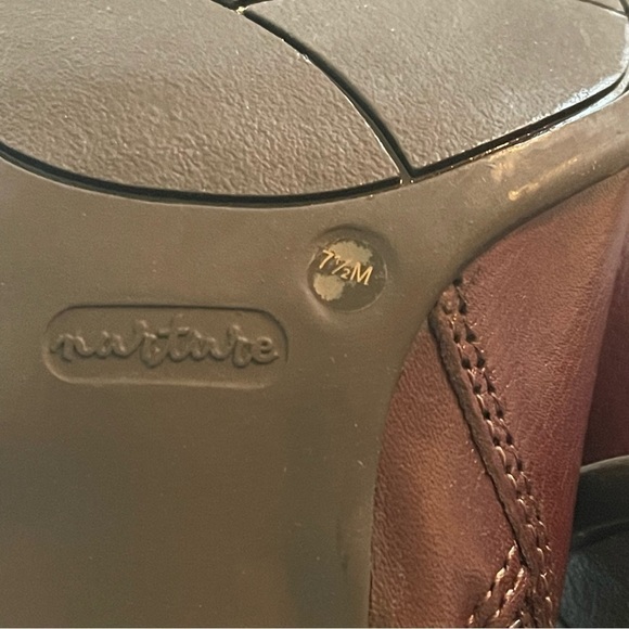 Nurture Danah Genuine Leather Ankle Boots size 7.5 brown side zip - Picture 12 of 14